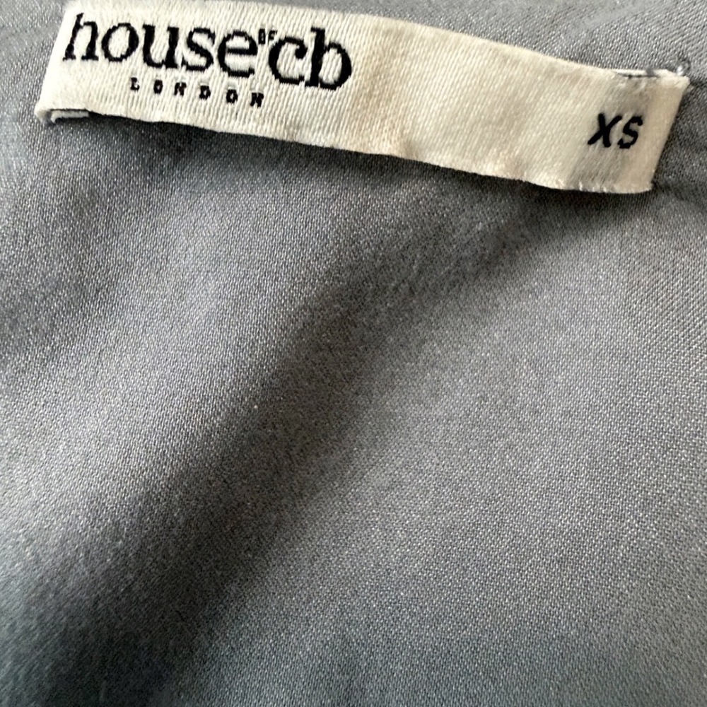 House of CB Camille Dove Grey Silk Ruched Cutout Mini Dress XS - Picture 8 of 12